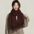 Women's winter imitation cashmere, artistic autumn and winter, thickened, warm, dual-use, solid color, Korean-style, stylish scarf