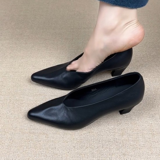 2023 New French Retro Matte Brown, Versatile Shoes