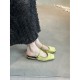 Green wonderland! Satin pointed-toe bow high heels for women, spring shallow-cut sandals. Green wonderland! Satin pointed-toe bow high heels for women, spring shallow-cut sandals.