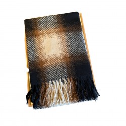 Korean Winter New Gradient Plaid Thickened Tassel Scarf, Couple's Gift, Luxury Neck Scarf, Ready-to-Wear Wholesale