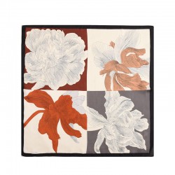 New Korean-style women's silk scarf with gentle colors floral scarf light luxury style 70s square scarf wholesale for spring and autumn.
