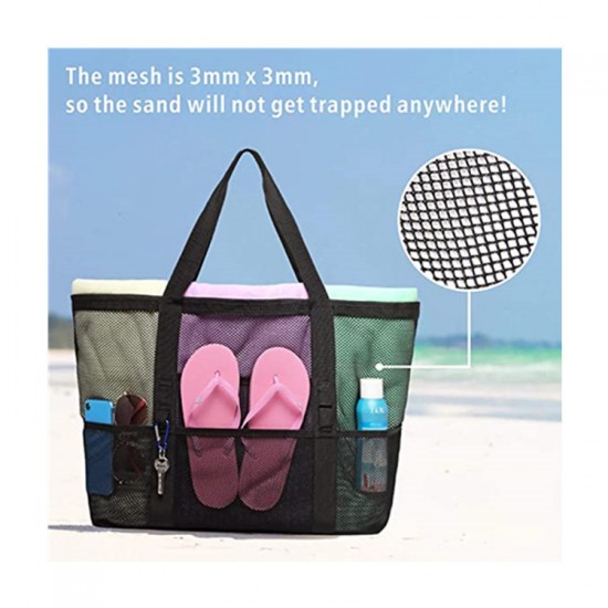 Large-capacity beach bag, mesh swim bag, multifunctional travel portable, single-shoulder beach bag, swimsuit storage bag