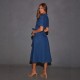 2025 New Cross-Border Retro V-Neck Tie-Drape Denim Dress, Fashionable French Elegant Dress for Women