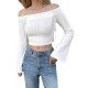 Slim-fitting, draped, long-sleeved, solid-color top and shirt