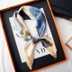 New Korean-style women's silk scarf with gentle colors, floral scarf, light luxury style, 70s square scarf, wholesale for spring and autumn.