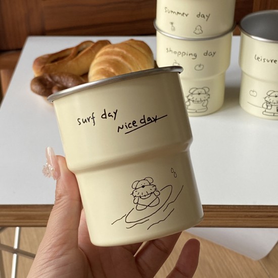 INS mint head puppy ceramic mug, creative cartoon hook coffee mug, spring water cup, 340ml INS mint head puppy ceramic mug, creative cartoon hook coffee mug, spring water cup, 340ml
