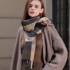 2025 new women's autumn and winter scarves, Korean-style versatile pleated plaid student scarves, men's faux cashmere warm shawls