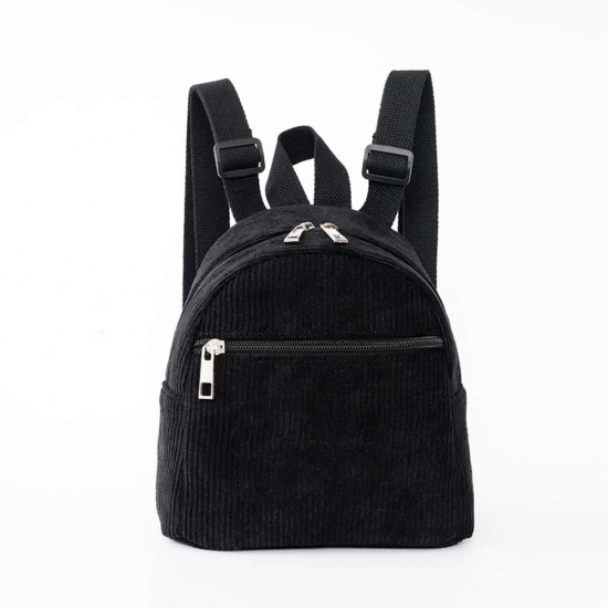 Cross-border hot-selling mini backpack, solid color, multi-color, stylish corduroy backpack Simple, casual backpacks for men and women