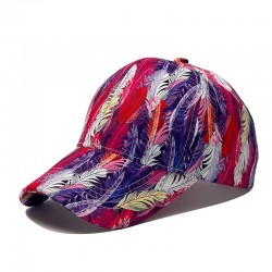 New cross-border feather graffiti baseball cap, men's and women's spring and summer outdoor sports cap, personalized sun protection sun hat