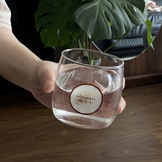 Korean INS natural style blueberry fruit glass, high-borosilicate heat-resistant milk cup. Simple, artistic breakfast cup
