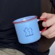 Niche Classic Red and Blue Contrasting Striped Ceramic Mug, Instagram Origin Coffee Cup, Couple's Water Cup, Drink Water Reminder