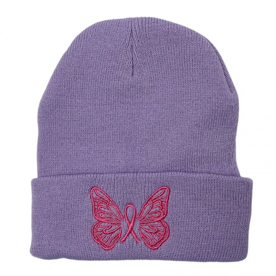 New cross-border men's and women's autumn and winter trendy pink knitted hats with cute butterfly embroidery, warm pullovers for students. New cross-border men's and women's autumn and winter trendy pink knitted hats with cute butterfly embroidery, warm pullovers for students.