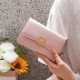 PRETTYZYS Korean style new arrival, medium-sized wallet, simple, solid color, stylish, sophisticated, and versatile, large capacity.