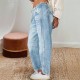 Cross-border 2025 new European and American retro banana pants, loose-fitting scimitar trousers, wide-leg pants, mid-rise straight-leg jeans for women