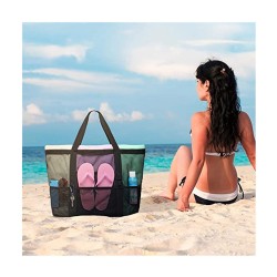Large-capacity beach bag, mesh swim bag, multifunctional travel portable, single-shoulder beach bag, swimsuit storage bag