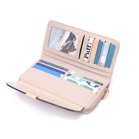 Lianbu New Cross-Border Wallet, Long Solid Color, Stylish and Simple PU Multifunctional Large-Capacity Clutch, In Stock