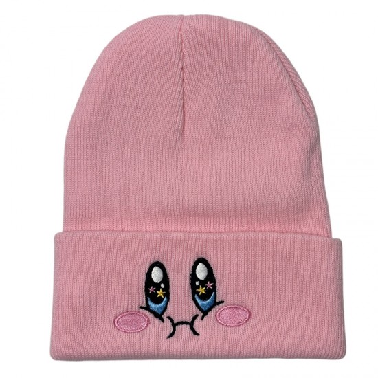 European and American male and female students, autumn and winter, cute Kirby knitted hats for women, outdoor pullovers, warm wool hats with cartoon characters.
