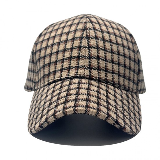 Cross-border New Retro Plaid Baseball Hat for Women: Casual and Versatile, Student Hat, Men's Simple Baseball Hat Wholesale Cross-border New Retro Plaid Baseball Hat for Women: Casual and Versatile, Student Hat, Men's Simple Baseball Hat Wholesale