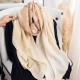 Korean niche imitation cotton and linen silk scarves, fashionable, creative, outerwear, color-blocked scarves, high-end, elegant floral shawls