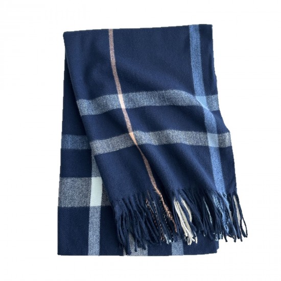 Foreign trade thickened plaid scarves for women, faux cashmere neckbands for autumn and winter, warm and color-blocked striped tassels, perfect for besties.