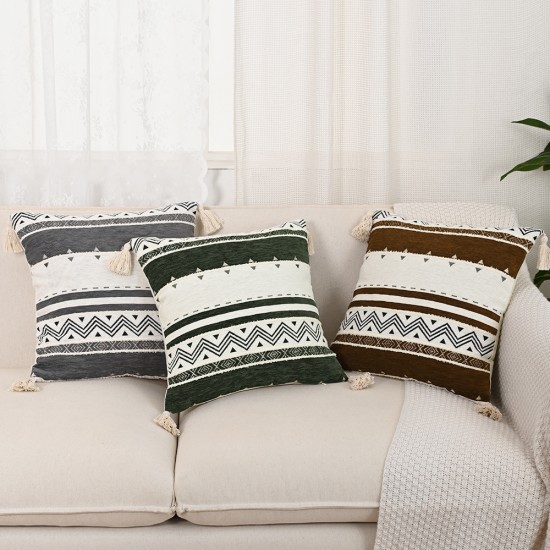 Cross-border Nordic ins Fair Isle pillows, square-shaped drop ball lotus-trimmed pillows for sofas and bedrooms. Cross-border Nordic ins Fair Isle pillows, square-shaped drop ball lotus-trimmed pillows for sofas and bedrooms.