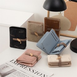 Lianbu 2025 new short wallet, stylish, simple zippered printed multifunctional coin purse