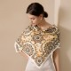 90s Sweet Japanese and Korean imitation silk scarves for women, 2025 Spring/Summer floral print small square scarves wholesale