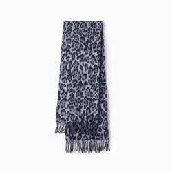 Classic European and American autumn and winter faux cashmere leopard print scarf, Japanese and Korean women's fashionable outerwear scarf