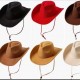 European and American autumn and winter new fashion casual windproof rope-curled wide-brimmed woolen cowboy hats, trendy outdoor warm hats.