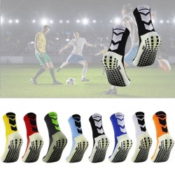 Men's towel-soled rubberized football socks, non-slip training, sweat-wicking, breathable, arrow-shaped sports socks