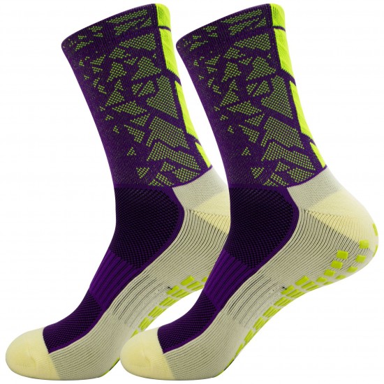 Amazon professional men's mid-calf football socks, thickened, terry sole, high-top, adult, non-slip running socks and hiking socks.