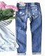 Cross-border Foreign Trade Straight Jeans for Women, 2025 New Red Plaid Print Patchwork, Ripped Pants, In Stock Goods Cross-border Foreign Trade Straight Jeans for Women, 2025 New Red Plaid Print Patchwork, Ripped Pants, In Stock Goods