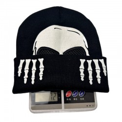 Cross-border new autumn and winter skull luminous knitted hat, Skull Skeleton Hat, Halloween pullover