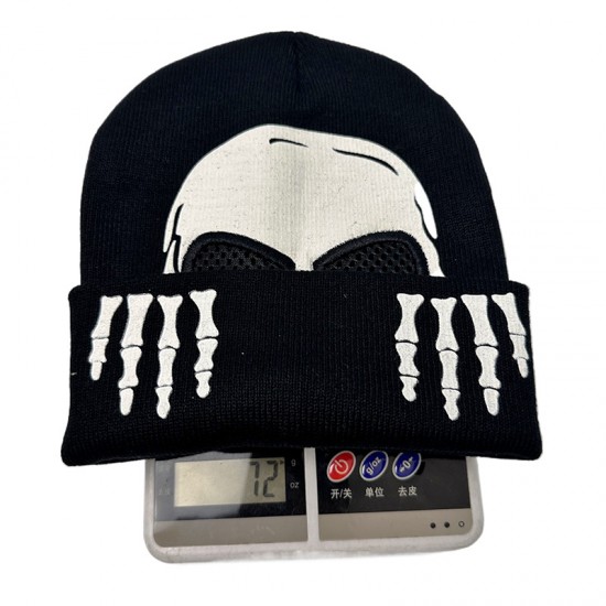Cross-border new autumn and winter skull luminous knitted hat, Skull Skeleton Hat, Halloween pullover Cross-border new autumn and winter skull luminous knitted hat, Skull Skeleton Hat, Halloween pullover