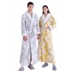 Autumn and winter new silver-gray double-layer thickened jacquard cotton velvet nightgown for men, long plus-length velvet bathrobe for women