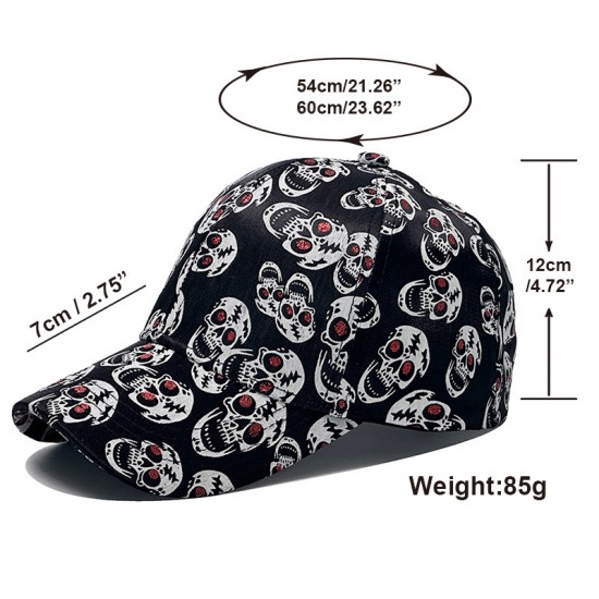 New cross-border baseball cap with skull print, fashionable and versatile, outdoor casual sun hat for men and women. New cross-border baseball cap with skull print, fashionable and versatile, outdoor casual sun hat for men and women.