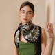 2025 summer new printed square scarves, wholesale, French retro imitation silk neck scarves, 90s-style small square neck scarves for women.