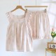 New women's cotton water Washed cotton short-sleeved shorts, thin plaid, simple summer loose loungewear set. New women's cotton water Washed cotton short-sleeved shorts, thin plaid, simple summer loose loungewear set.