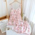 2023 new summer pajamas, pure cotton gauze, thin shorts and plus-size loungewear, two-piece set.