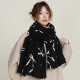 Cross-border bow-knot imitation cashmere warm scarves for women, high-end designer shawls for office wear in winter
