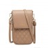 Guangzhou Bag 2024 hot-selling women's phone bag, fashionable crossbody shoulder bag, diamond-patterned embroidered women's double-layer PU wallet