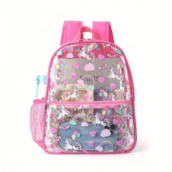 Best-selling printed transparent backpack, waterproof PVC storage bag, student backpack, large-capacity transparent backpack