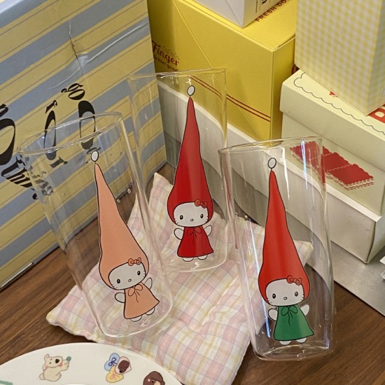 Christmas red hat, overalls, funny lamb keychain