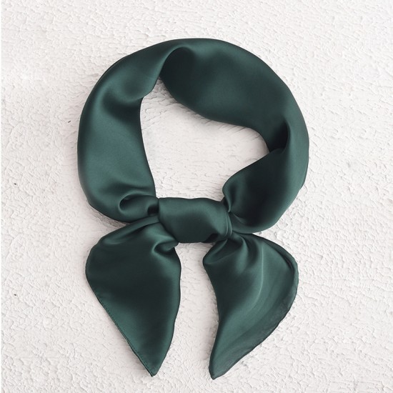 Solid color 70s square scarves, simple everyday silk scarves for women, stylish and minimalist for commuting Wholesale silk scarves in various colors
