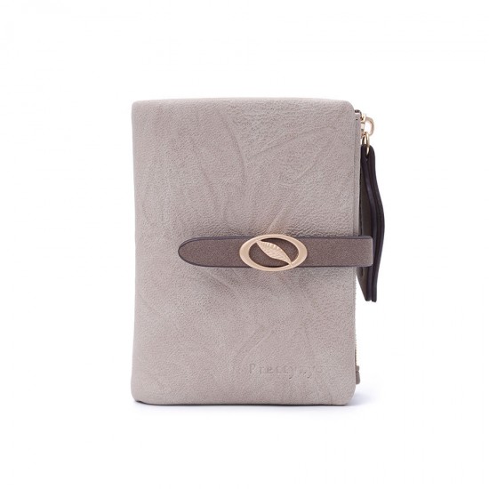 New women's short wallet, European and American style, simple, PU zippered and clasp, foldable clutch, student coin purse wholesale.