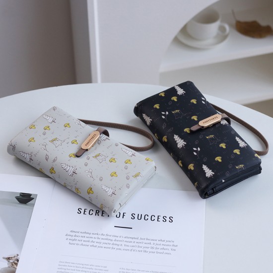 Factory-Supplied Wholesale Long Women's Wallets with Cute and Fresh Prints, Multifunctional Large Capacity