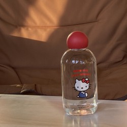 Homemade Instagram simple line graffiti borosilicate glass, heat-resistant, clear coffee cup, large capacity water cup.