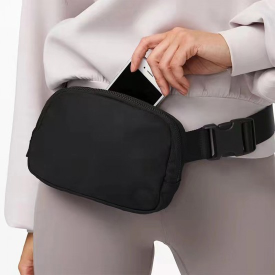 Cross-border Lulu-style waist bag, nylon waterproof chest bag, messenger bag, outdoor sports and running crossbody waist bag for men and women Cross-border Lulu-style waist bag, nylon waterproof chest bag, messenger bag, outdoor sports and running crossbody waist bag for men and women