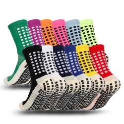 Foreign trade mid-calf soccer socks, thickened towel-soled, dotted mesh non-slip training socks, student running socks, breathable socks.
