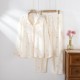 Spring and summer women's nightgown, pure cotton gauze three-quarter sleeves, thin loungewear, mid-length, short-sleeved, loose nightgown.